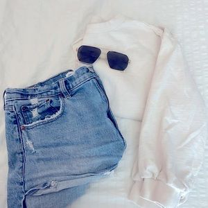 Cropped coverup sweatshirt